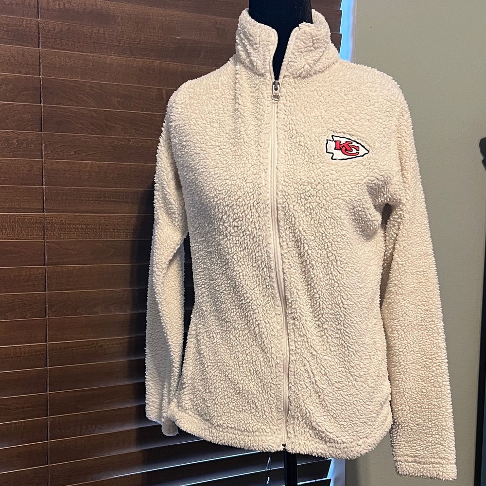 NFL Cream Teddy Jacket with Team Logo